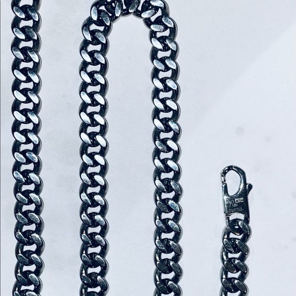 18k stainless steel made in Italy OTC Cuban Link Silver chain. - Picture 10 of 14